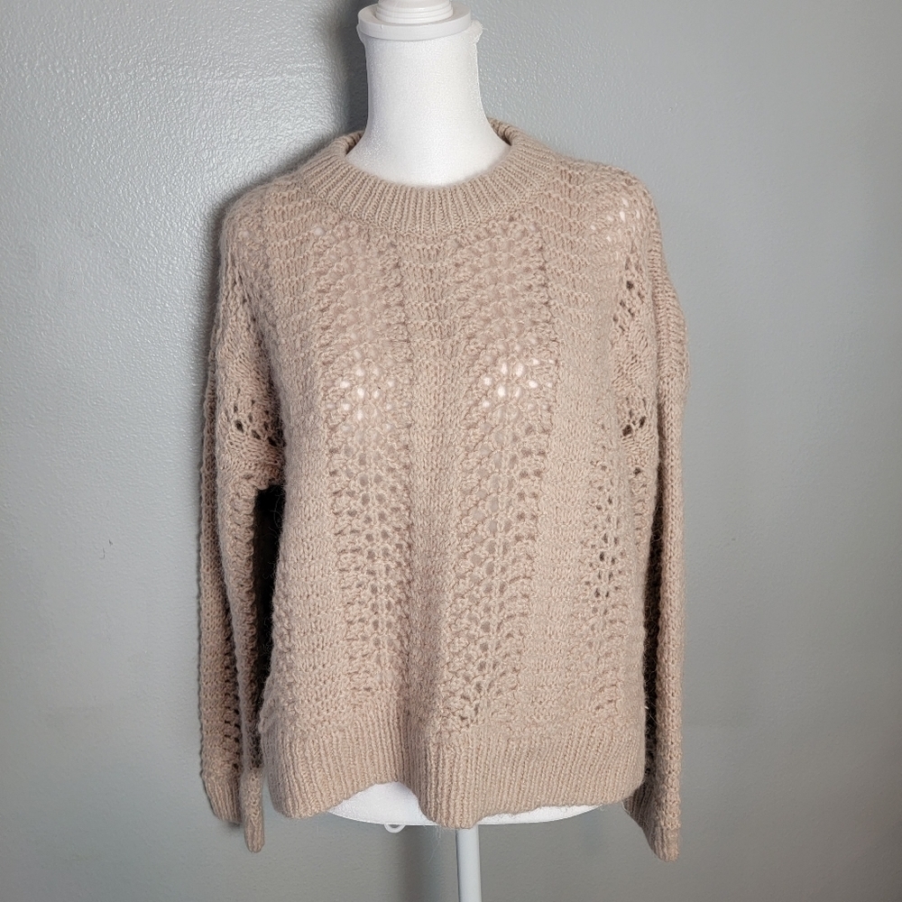 Madewell Beige Open-Knit Crewneck Sweater - Picture 5 of 10